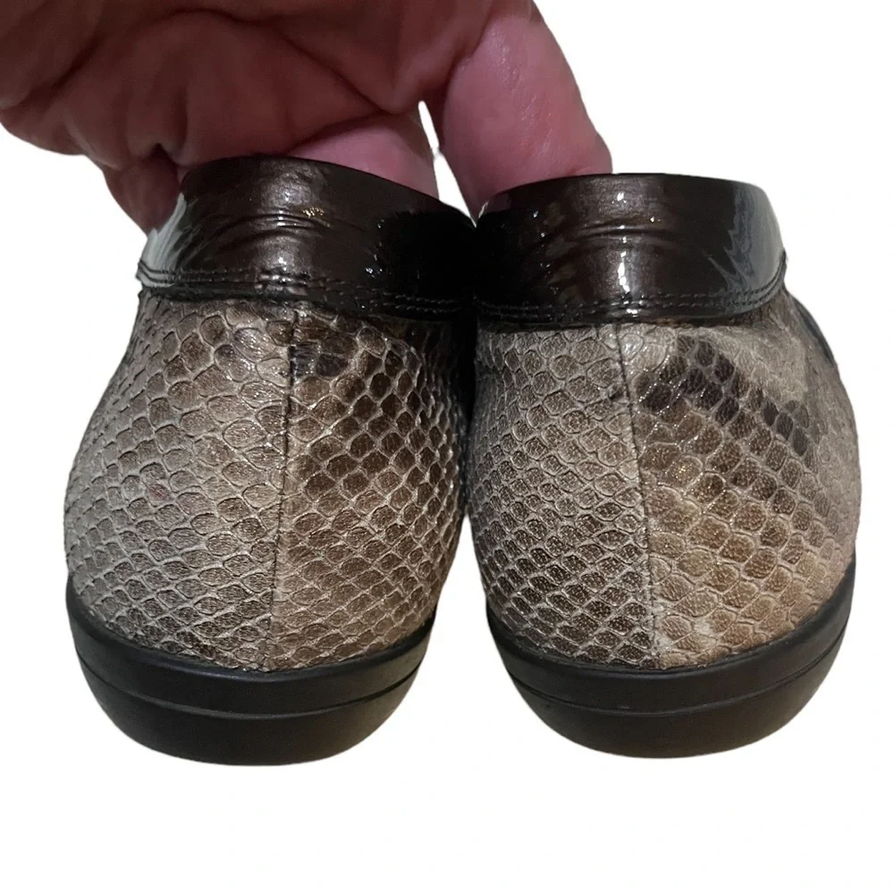 Sesto Meucci Brown Leather Snakeskin Jaxine Comfort Fashion Sneakers Sz 7.5